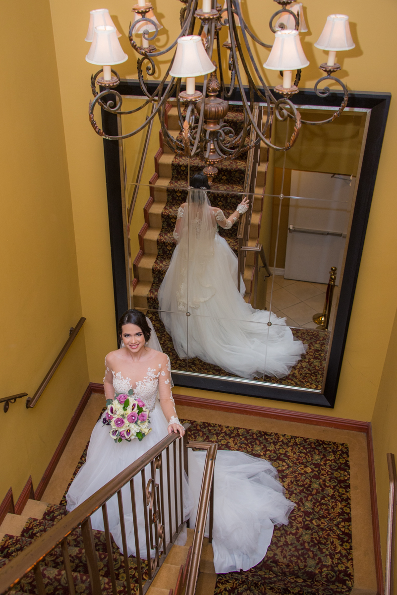 bride groom wedding stairs